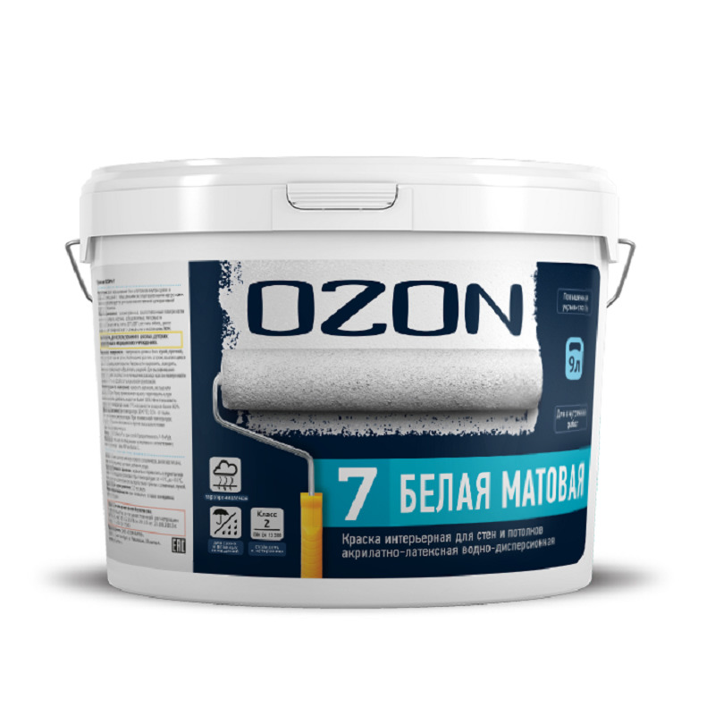 Моющаяся интерьерная матовая краска Ozon-7
