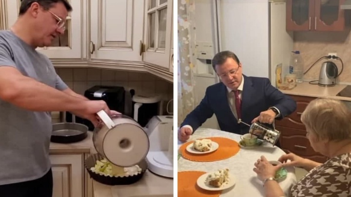 Кулинар! Самарский губернатор поделился рецептом шарлотки, которую испек для мамы