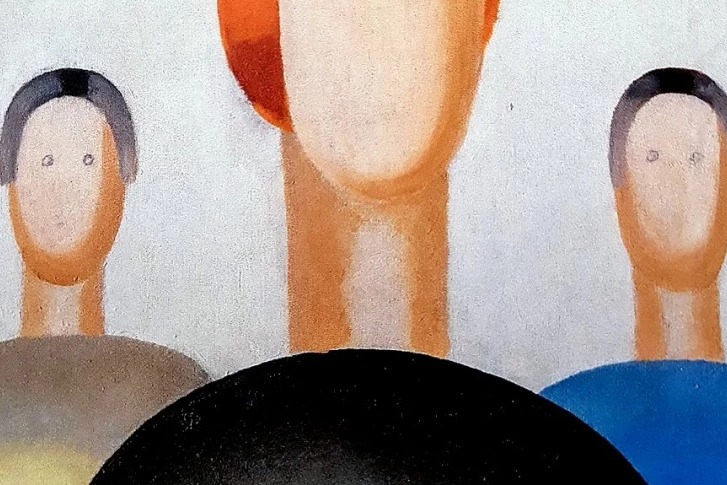 Глаза картине в «Ельцин Центре» подрисовал охранник. Об этом рассказали на встрече, посвященной инциденту