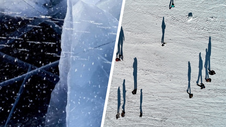 Около 2000 автомобилей выехали на лед Красноярского водохранилища в выходные. Мэрия Дивногорска бьет тревогу