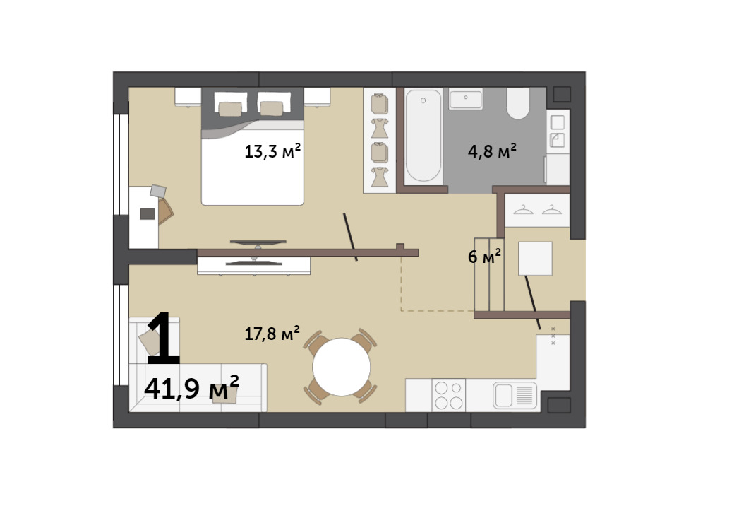 Однокомнатная квартира — хороший вариант для первого жилья