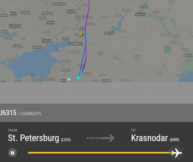 рейс FV 6315 Санкт-Петербург — Краснодар