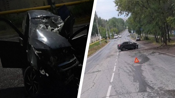 Авто вдребезги: в Жигулевске юная автоледи на Lada Granta врезалась в дерево