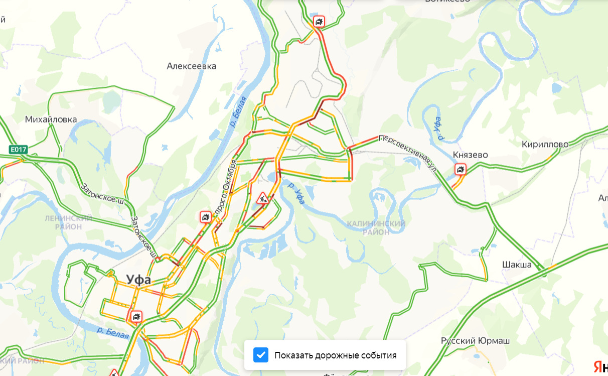 Карта уфы пробки онлайн