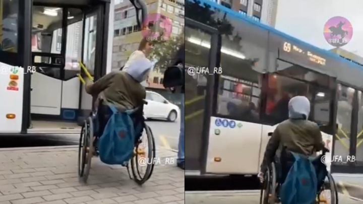 В Уфе девушку в инвалидной коляске не впустили в автобус. Момент попал на видео