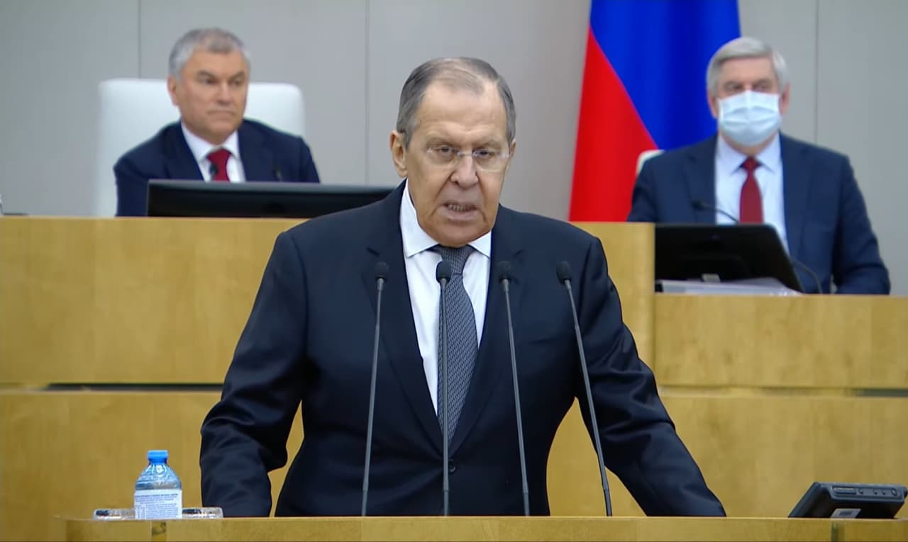 Sergey Lavrov en la Duma Estatal el 26 de enero de 2022