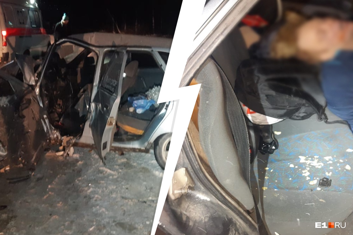Под Екатеринбургом столкнулись два ВАЗа. Водитель погиб, мать и двое детей — в больнице