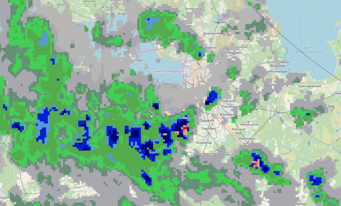 Санкт петербург дождь карта
