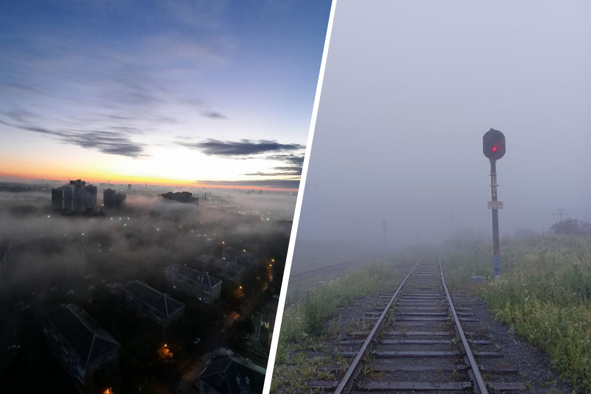 Перед жарой на ночной Екатеринбург опустился густой туман: 10 впечатляющих фото