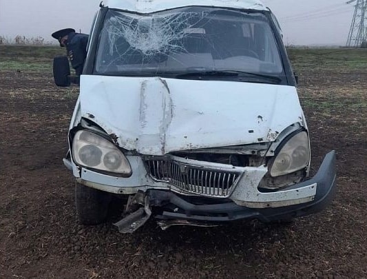 На Кубани водитель без прав на «Газели» врезался в столб во время тумана, пострадали четверо