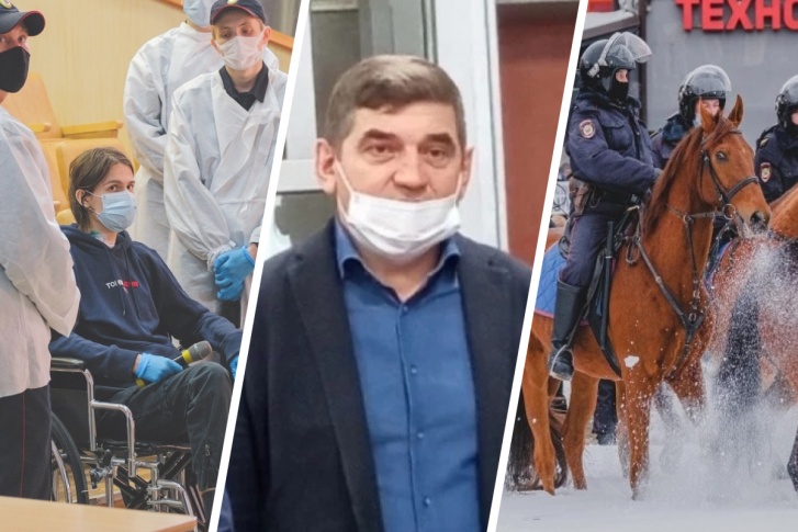 На этом коллаже слева кадр с судебного заседания по аресту студента, устроившего стрельбу в ПГНИУ, в центре — один из самых громких фигурантов-чиновников, экс-глава краевого управления капитального строительства Дмитрий Левинский, справа — кадр с оцепления, когда полицейские разгоняли участников шествия в поддержку Навального и проводили массовые аресты На этом коллаже слева кадр с судебного заседания по аресту студента, устроившего стрельбу в ПГНИУ, в центре — один из самых громких фигурантов-чиновников, экс-глава краевого управления капитального строительства Дмитрий Левинский, справа — кадр с оцепления, когда полицейские разгоняли участников шествия в поддержку Навального и проводили массовые аресты