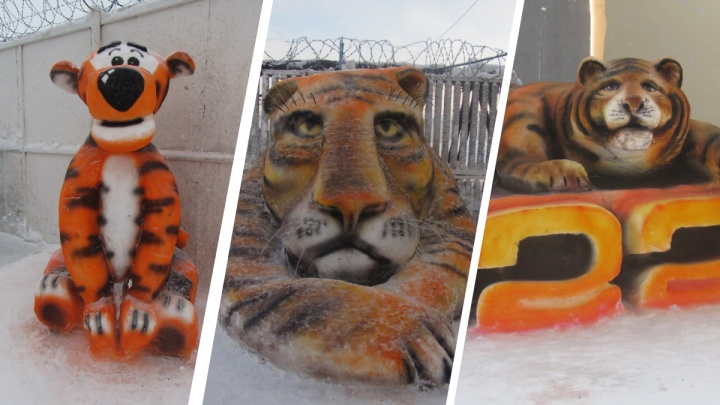 В уральских тюрьмах нашли победителя конкурса снежных фигур. Показываем больше тигров (мемных и красивых)