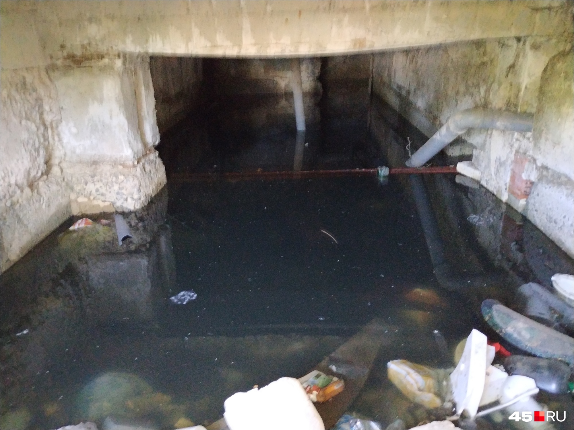 Вода в подвале стоит, по словам жителей, уже несколько месяцев