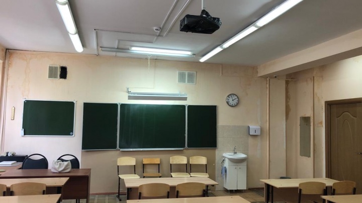 В школе в Фестивальном микрорайоне Краснодара во время ремонта появилась плесень на стенах