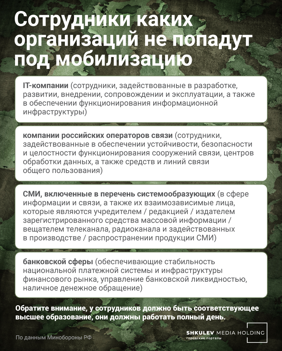 Если вы работник банка или журналист, есть смысл спросить руководство о возможности предоставления вам брони от мобилизации