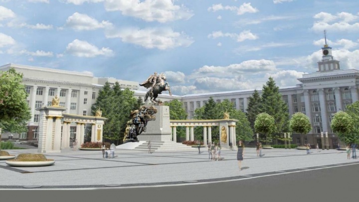На Советской площади в Уфе начнут устанавливать колоннады
