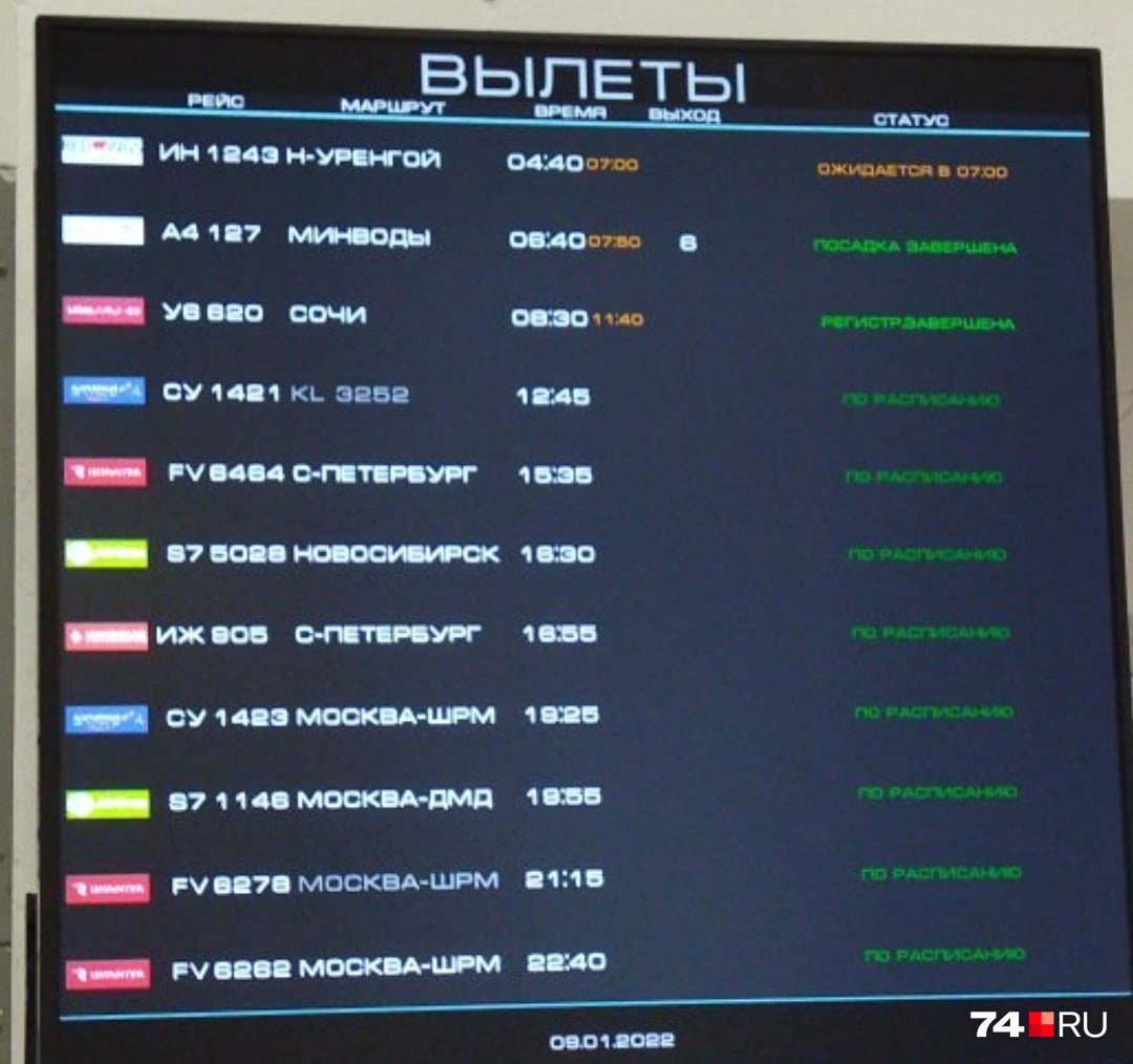 Самолет Челябинск — Сочи задержали больше чем на три часа