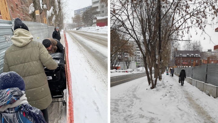 В Мотовилихе застройщик «захватил» часть тротуара, но после жалоб жителей мэрия заставила всё вернуть