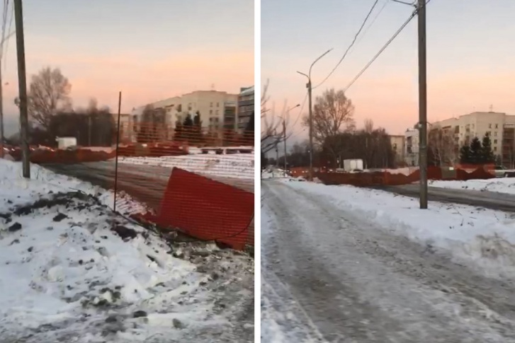 Работы также ведутся на Зорге, 60. Территорию огородили сеткой Работы также ведутся на Зорге, 60. Территорию огородили сеткой