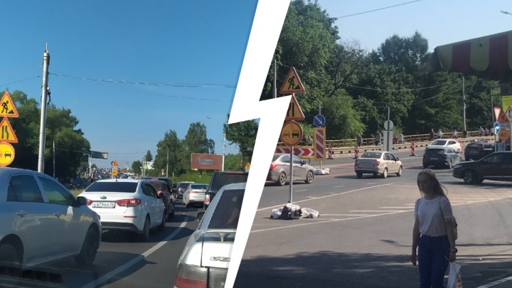 «Всё просто стоит»: в Ярославле из-за перекрытия Октябрьского моста люди добираются до работы пешком