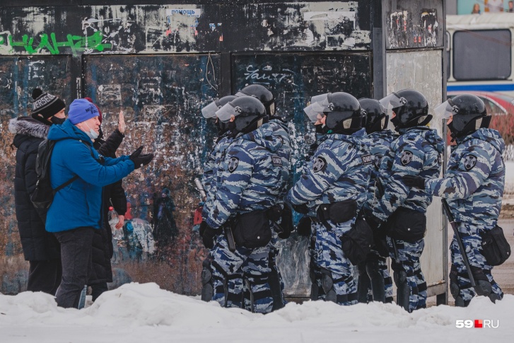 Митинг в поддержку Навального в Перми 31 января