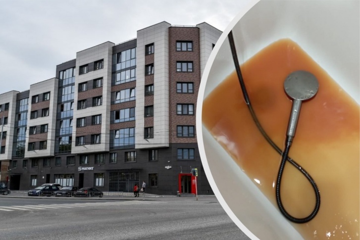 В квартирах на нижних этажах дома на улице Окулова течет вот такая ржавая вода В квартирах на нижних этажах дома на улице Окулова течет вот такая ржавая вода