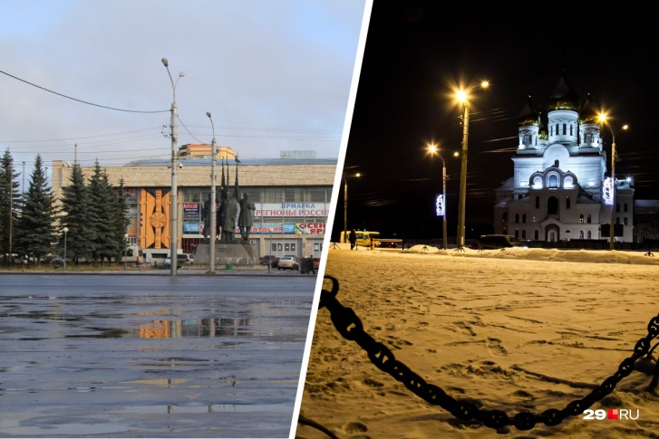 И летом, и зимой площадь Профсоюзов используется только для проезда, а основная часть асфальта не используется 