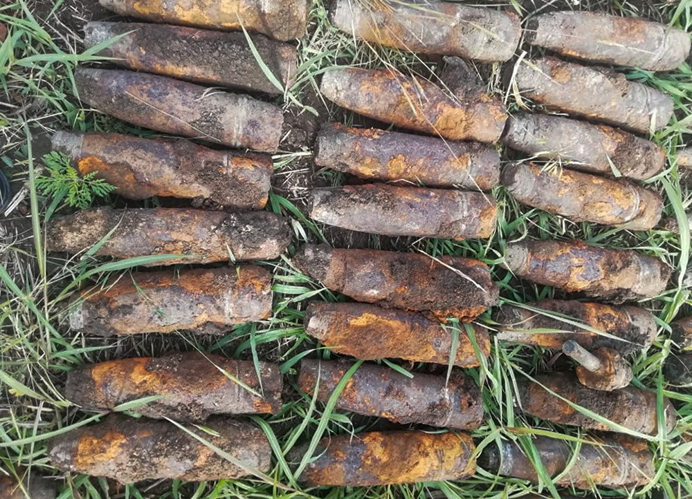 Снаряды, которые нашли в Новознаменском