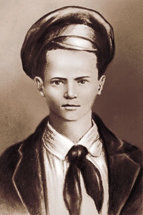 Портрет Павлика Морозова, созданный на основе единственной известной его фотографии