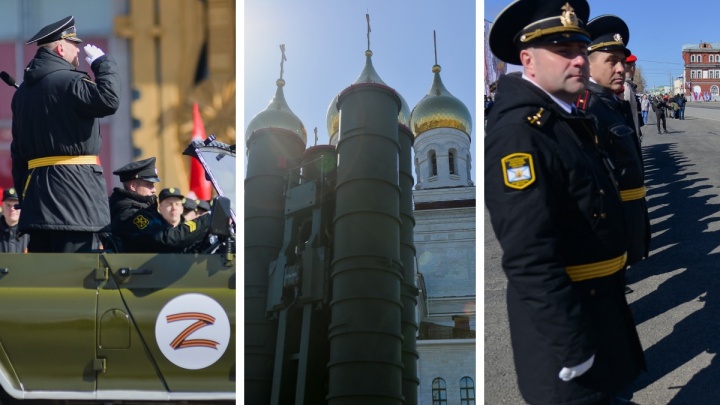 Z-автомобили и армия у храма: как прошел праздничный парад на 9 Мая в Архангельске