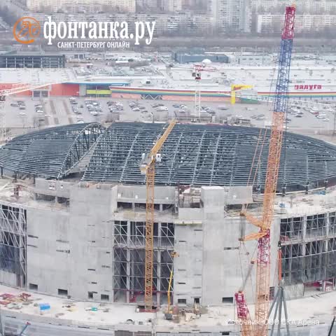 СКА Арена» покрывается куполом. На ледовом стадионе завершили монтаж  металлоконструкций кровли - Город - Новости Санкт-Петербурга - Фонтанка.Ру