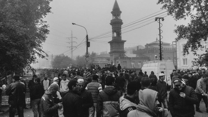 Движение затруднено в районе читинской мечети из-за скопления машин