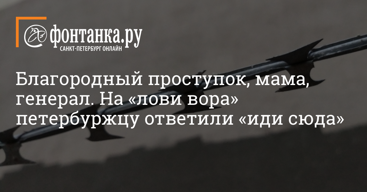 Благородный проступок, мама, генерал. На «лови вора