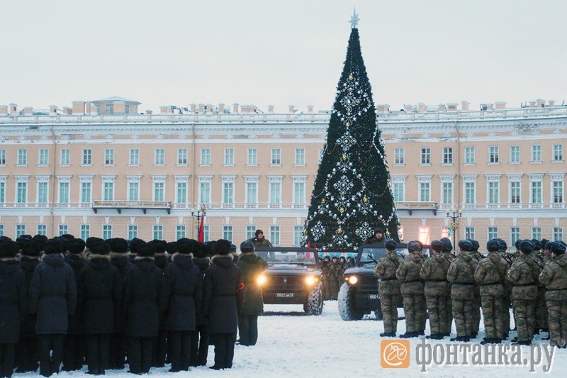 Репетиция парада на Дворцовой площади 15 января.