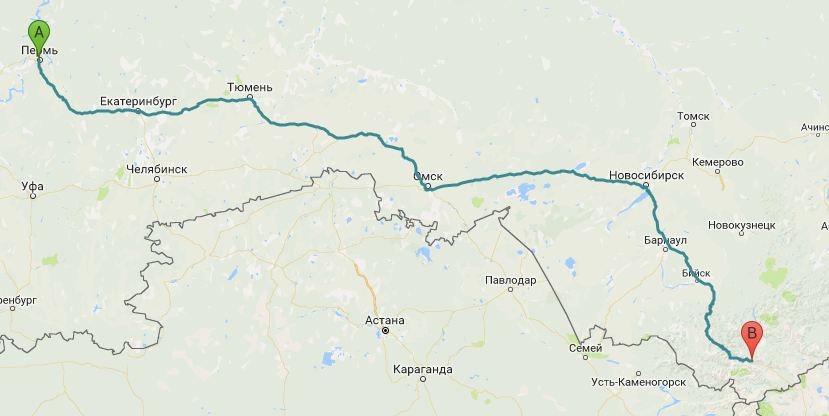 Вот так выглядит маршрут путешествия, в которое Елизавета отправилась одна, захватив палатку и спальник Вот так выглядит маршрут путешествия, в которое Елизавета отправилась одна, захватив палатку и спальник
