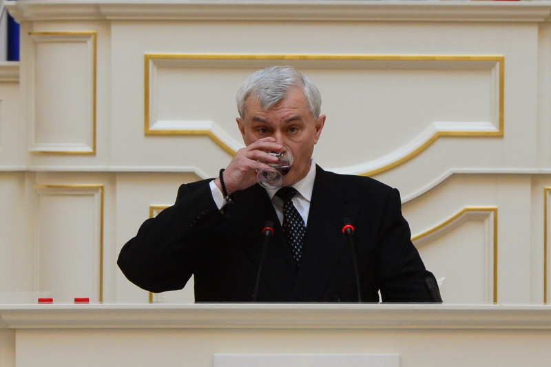 Георгий Полтавченко выступил на Законодательном собрании Санкт-Петербурга с ежегодным докладом.