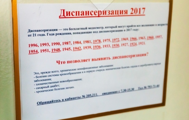 Объявление на диспансеризацию образец