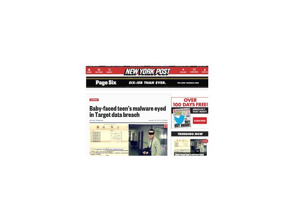 Скриншот газеты New York Post