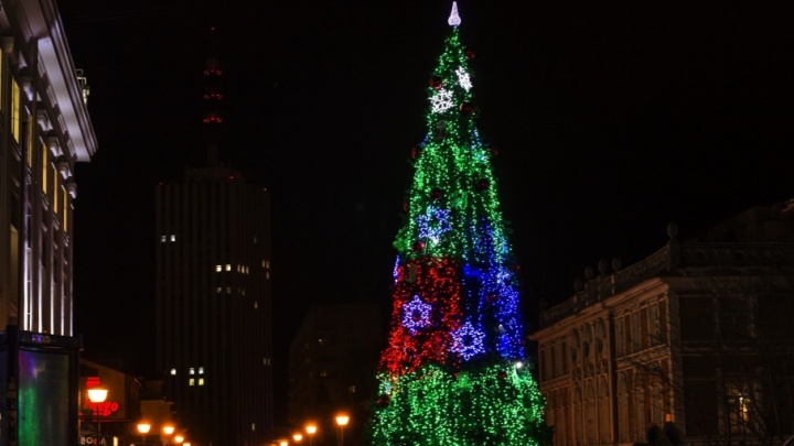 В Архангельске открылась первая новогодняя елка