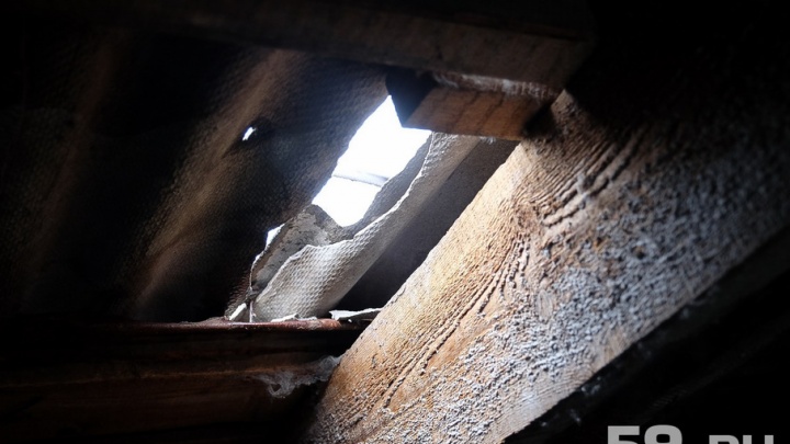 «Наша крыша похожа на решето»: жильцы пермской хрущевки ведрами выливают дождевую воду из квартир