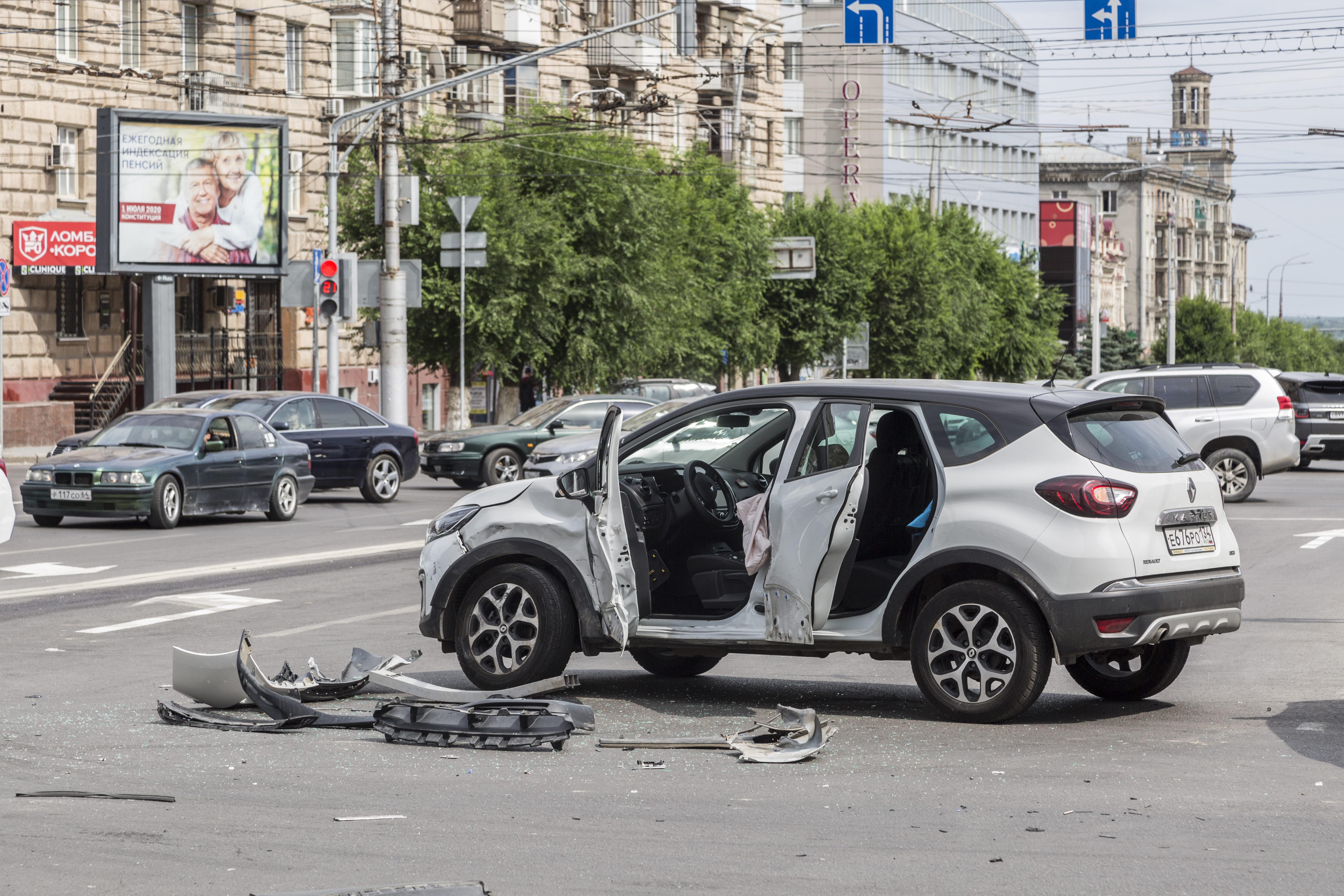 Аварийный перекресток в центре Волгограда 