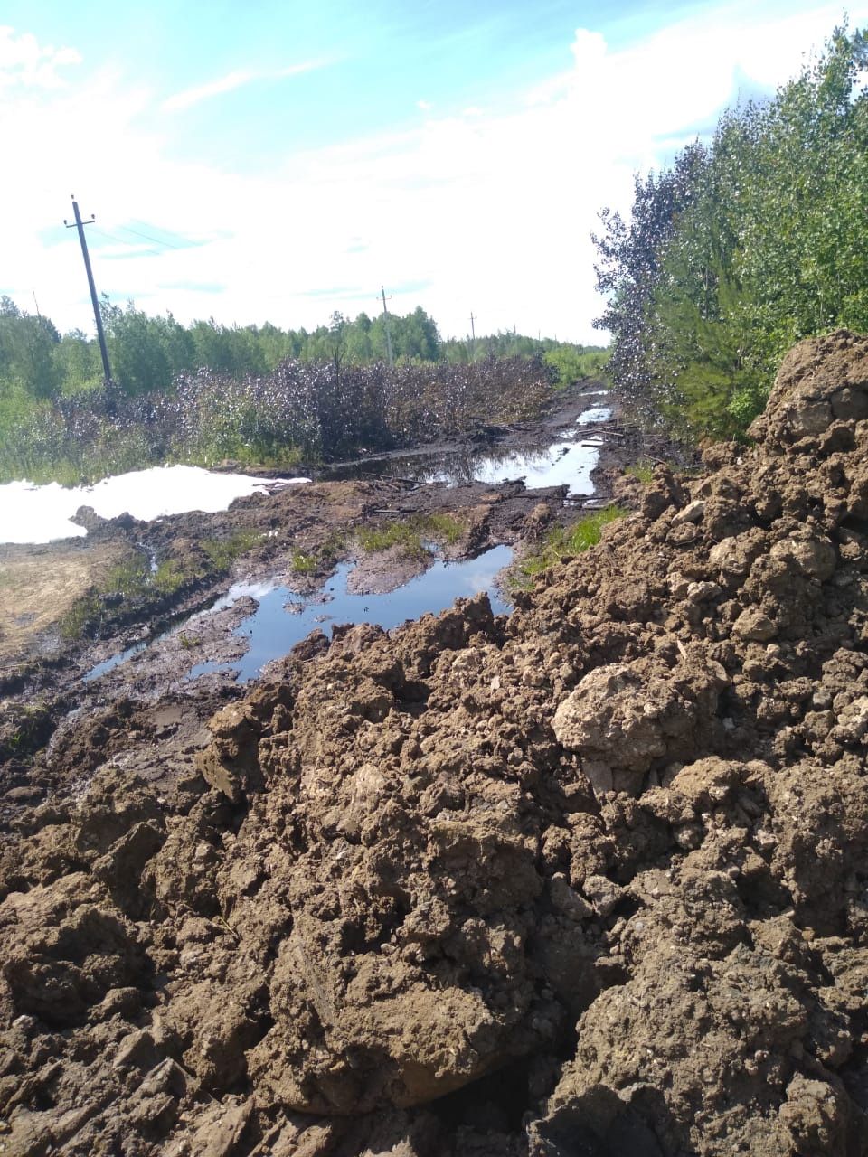 В Свердловской области после прорыва трубы разлилась нефть