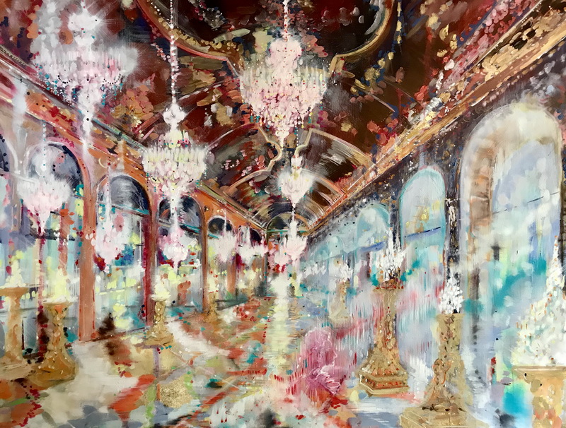 Бьянко Фабио. Версаль, Галерея зеркал и Король Солнце. 2019. Холст, масло, сусальное золото