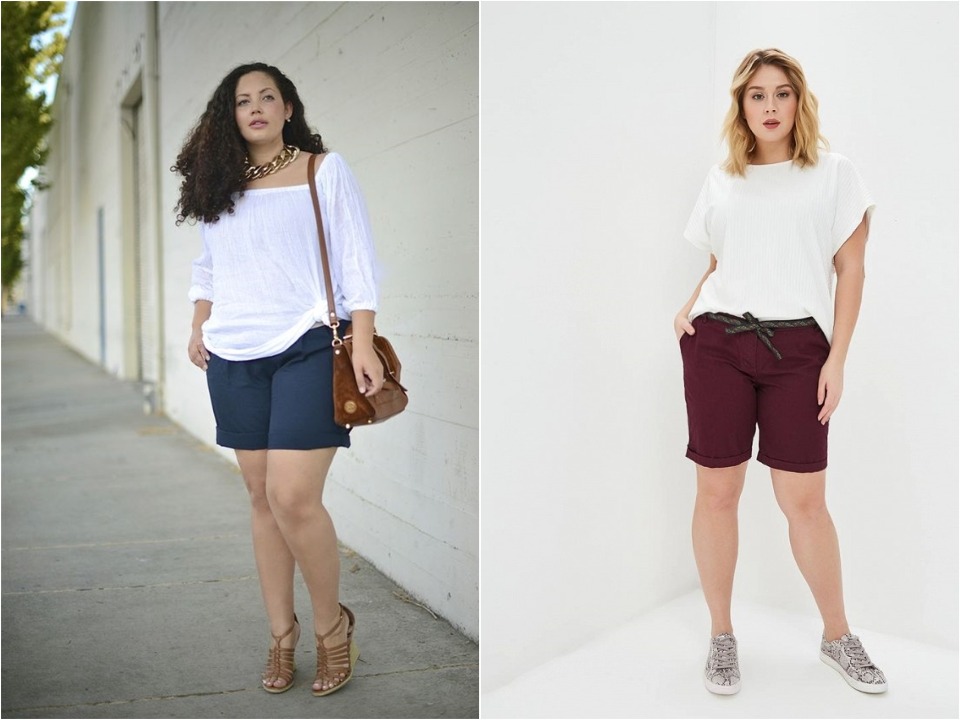Длина шорт для девушек plus size должна быть около колена Длина шорт для девушек plus size должна быть около колена