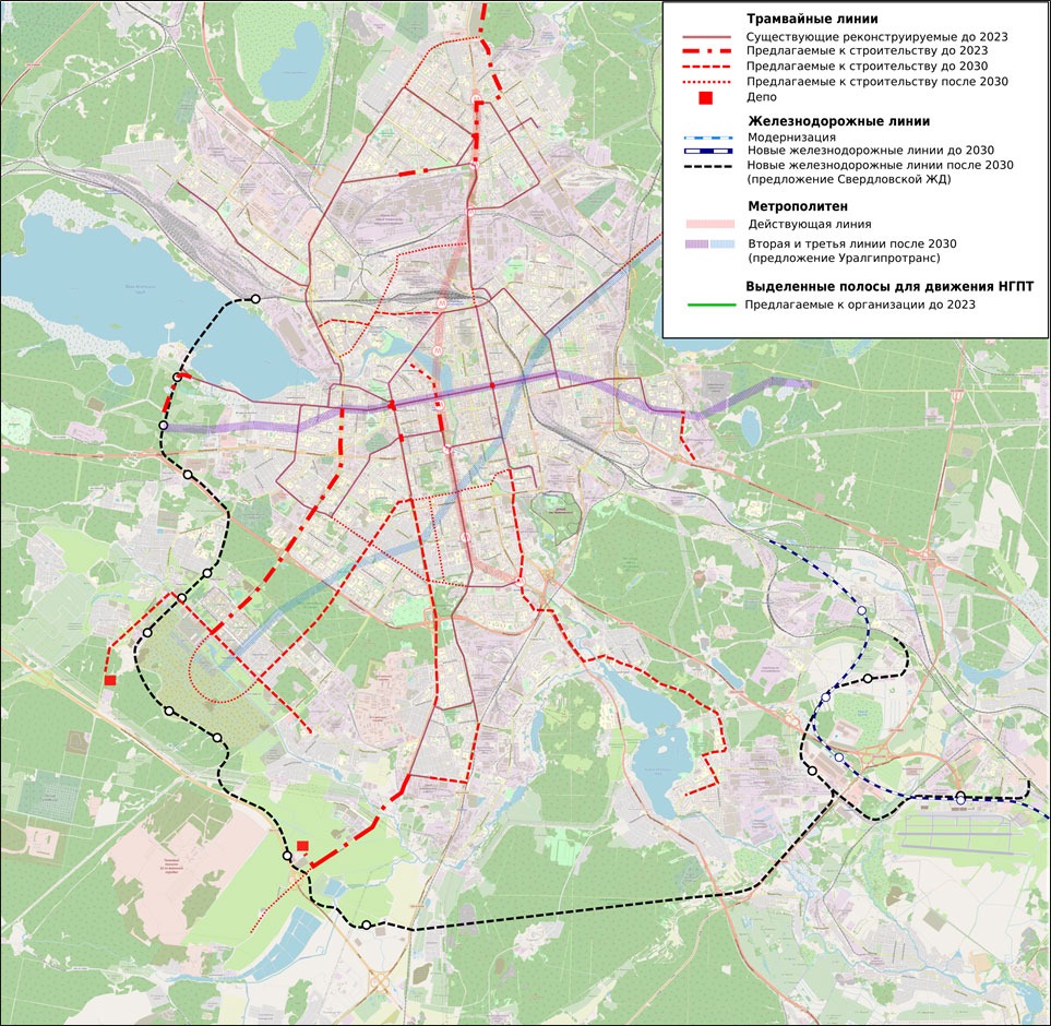 Наземное метро в екатеринбурге схема на карте