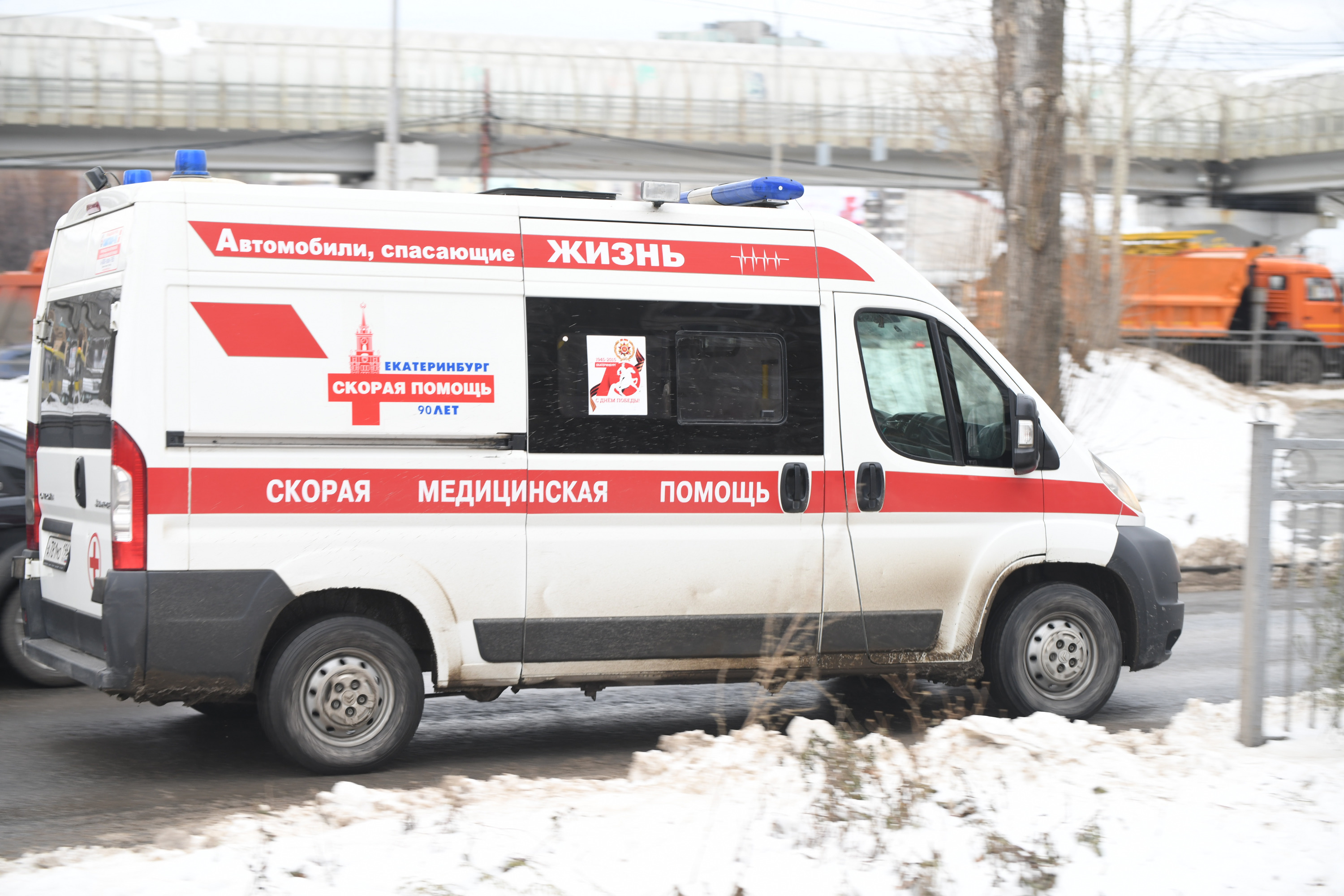 В Екатеринбурге на 79-летнюю женщину упала глыба льда