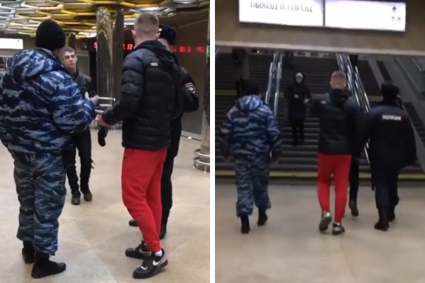 Парни были в метро без масок и задержали поезд Парни были в метро без масок и задержали поезд