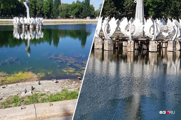 Вода ушла, и стало видно опоры фонтана Вода ушла, и стало видно опоры фонтана