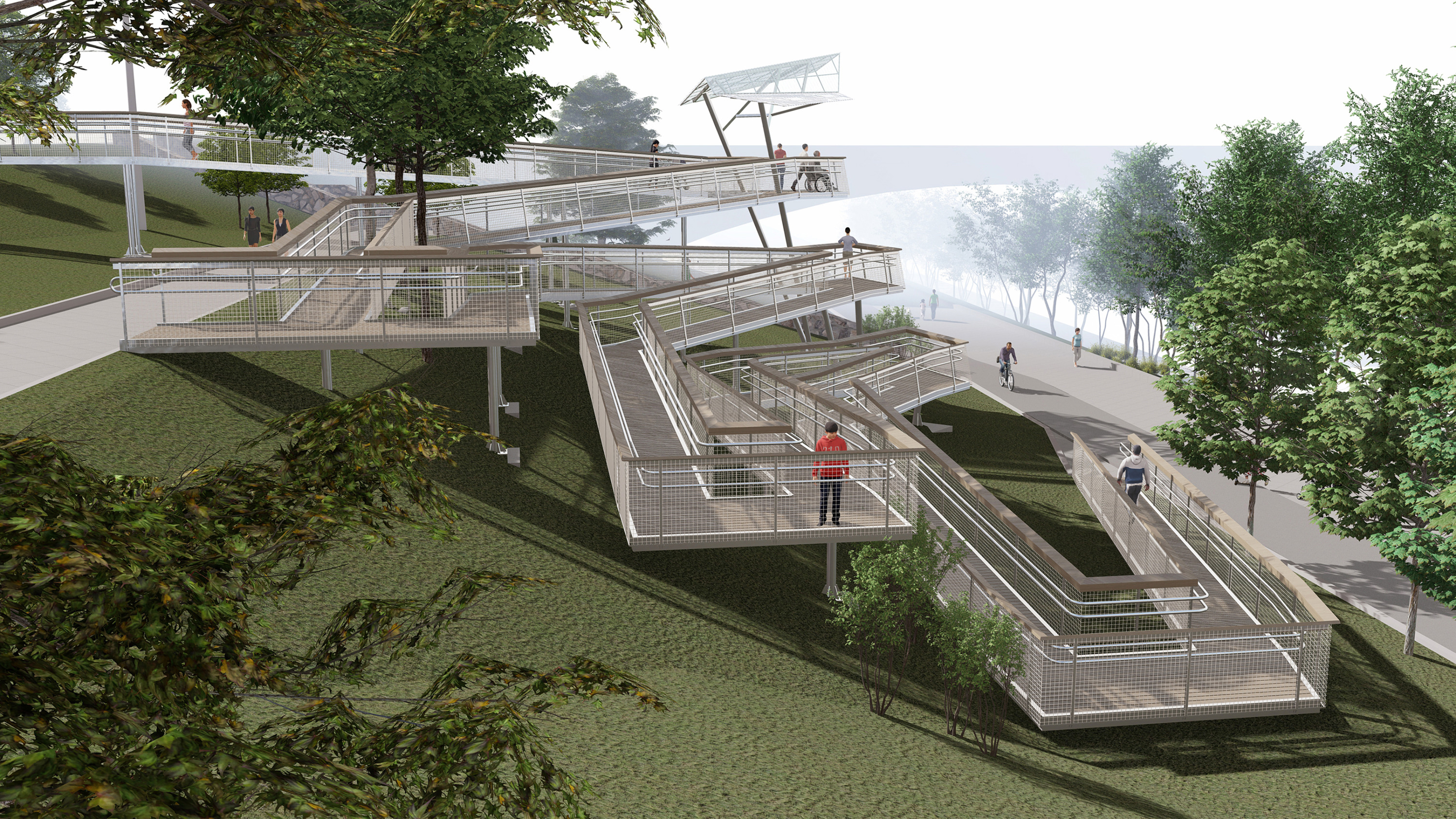Амфитеатр и смотровые площадки: что появится у Коммунального моста на правом берегу