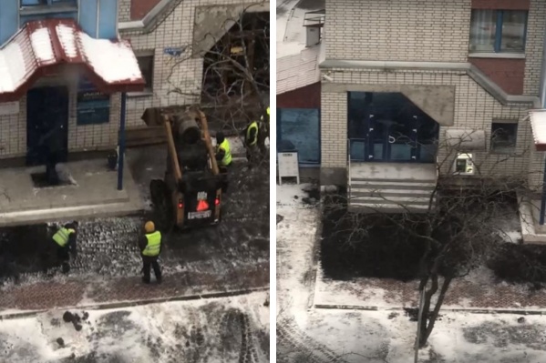 Судя по видео, рабочие кладут асфальт не на всей площади тротуара, а только в некоторых местах Судя по видео, рабочие кладут асфальт не на всей площади тротуара, а только в некоторых местах